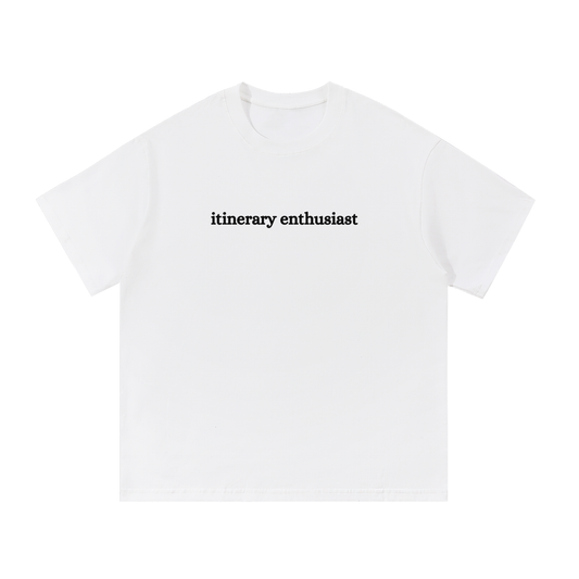 Itinerary Enthusiast Tee Black Text