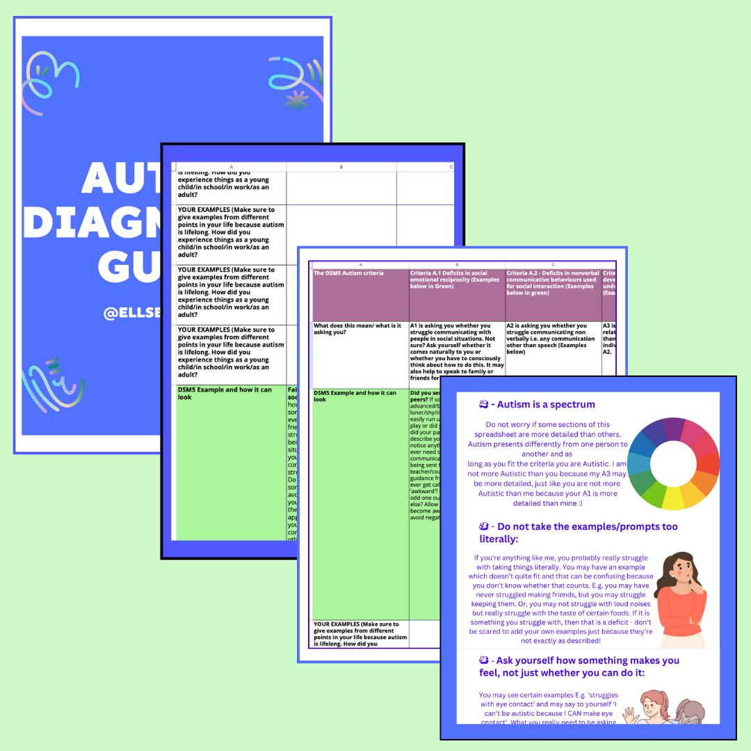 Autism Diagnostic Guide Spreadsheet