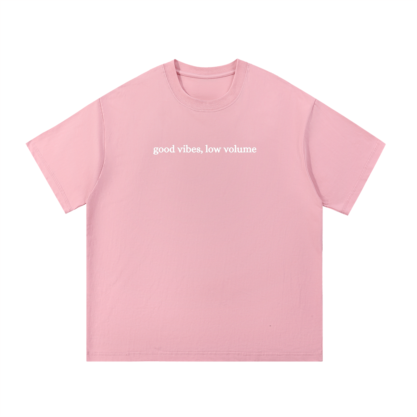Good Vibes Low Volume Tee White Text